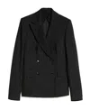 Max Mara Pinstriped Double-breasted Blazer In Gray