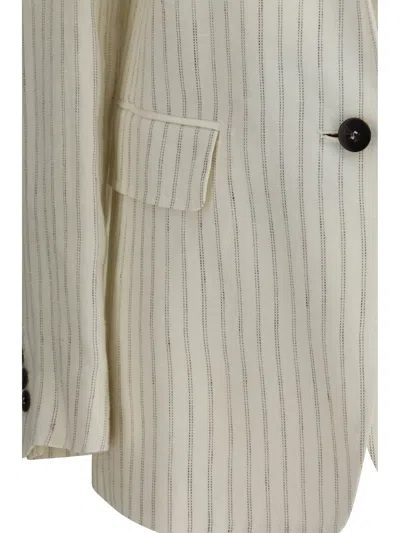 MAX MARA MAX MARA PINSTRIPED LINEN BLAZER
