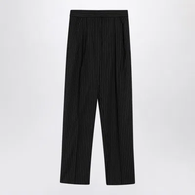 Max Mara Pinstriped Trousers In Black