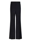 Max Mara Pinstripe Palazzo Trousers In Black