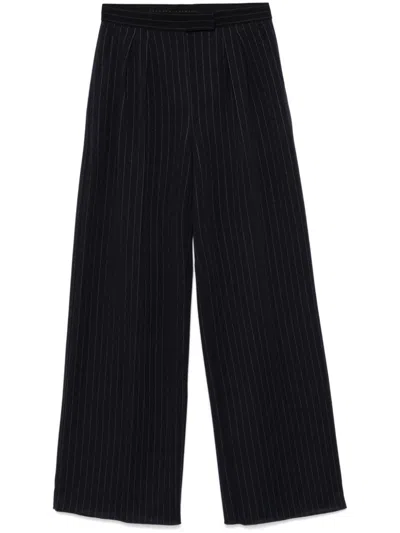 Max Mara Pinstriped Trousers In Blue