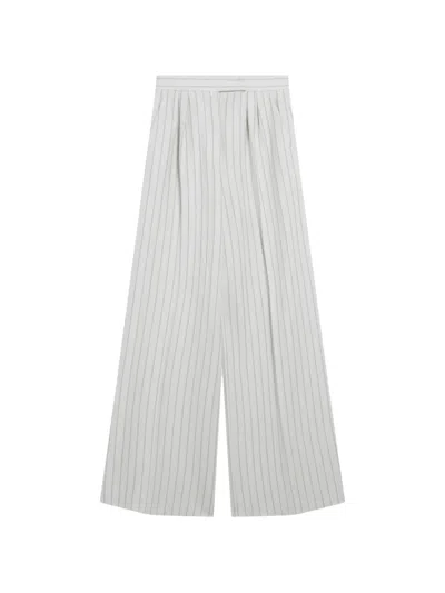 Max Mara Pinstriped Trousers In White