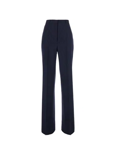 Max Mara Pinstripe-pattern Trousers In Blue