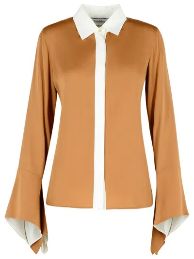 Max Mara 'pio' Beige Silk Shirt