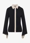 Max Mara Pio Silk Charmeuse Shirt In Black