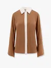 Max Mara Long-sleeved Shirt In Brown