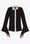 Max Mara Pio Silk Charmeuse Shirt In Black