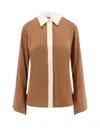 Max Mara Long-sleeved Shirt In Brown