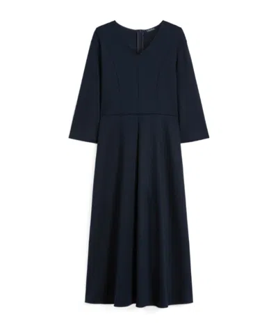 Max Mara Piqué Jersey Dress In Blue
