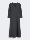 Max Mara Piqué Jersey Dress In Gray