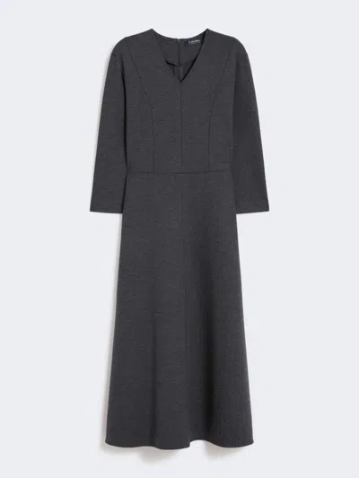 Max Mara Piqué Jersey Dress In Gray