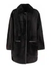 Max Mara Reversible Coat In Black