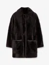Max Mara Pirenei Reversible Sheepskin Coat In Brown