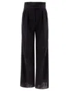 Max Mara Women's "piroghe" Pinstriped Trousers In Blue