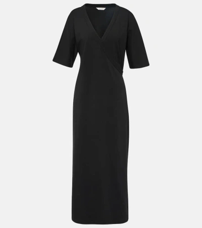 Max Mara Pisano Cotton-blend Jersey Midi Dress In Black