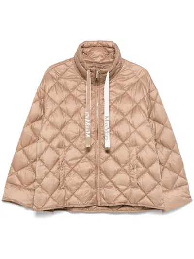 Max Mara Pisoft Quilted Waterproof Down Jacket In Brown