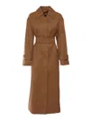 Max Mara Pistoia Belted Long-sleeved Coat In Brown