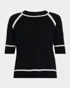 Max Mara Piuma Half-sleeved Wool-cashmere Sweater In Black