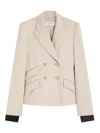 Max Mara Double-breasted Virgin Wool Blazer In Neutral