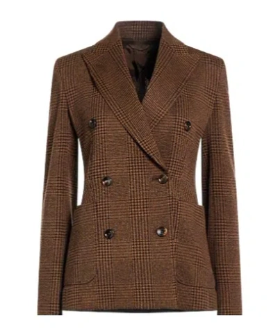 Max Mara Plaid Blazer In Brown