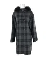 Max Mara Plaid Coat In Black