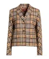 Max Mara Plaid Cropped Blazer In Multi