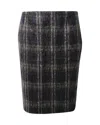 Max Mara Plaid Knee-length Skirt In Grey Mohair In Grey