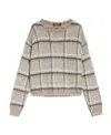 Max Mara Plaid Pattern Jacquard Sweater In Brown