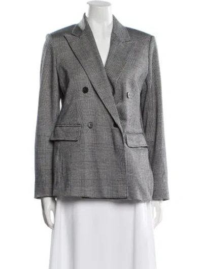 Pre-owned Max Mara Plaid Print Blazer In Gray