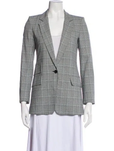 Pre-owned Max Mara Plaid Print Blazer In Gray