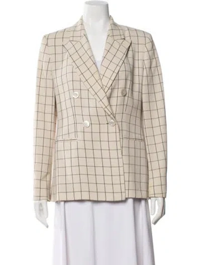 Pre-owned Max Mara Plaid Print Blazer In Neutral