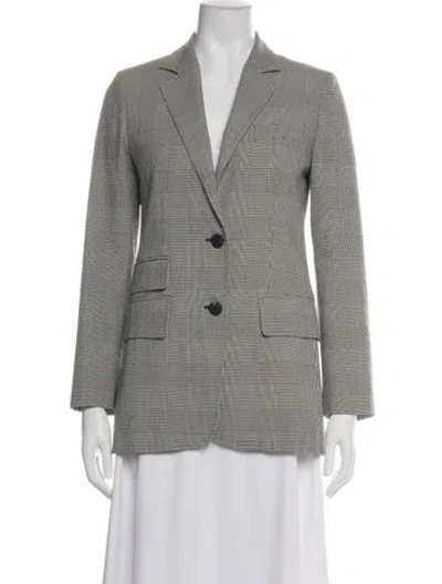Pre-owned Max Mara Plaid Print Coat In Black