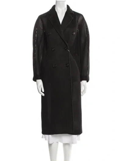 Pre-owned Max Mara Plaid Print Coat W/ Tags In Black