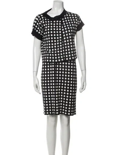 Pre-owned Max Mara Plaid Print Dress Set In Black