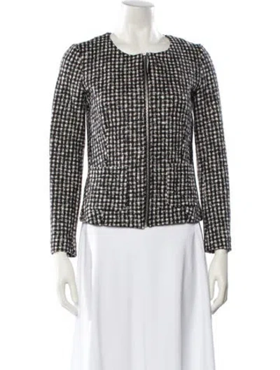 Pre-owned Max Mara Plaid Print Evening Jacket In Black