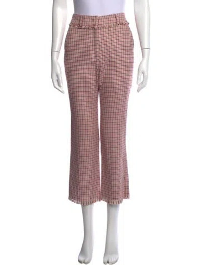 Pre-owned Max Mara Plaid Print Flared Pants In Neutrals
