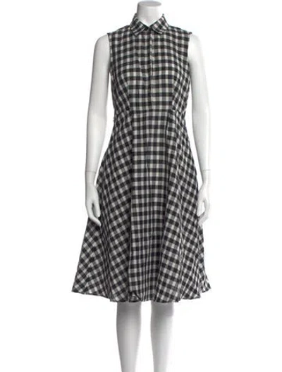 Pre-owned Max Mara Plaid Print Midi Length Dress In Multi