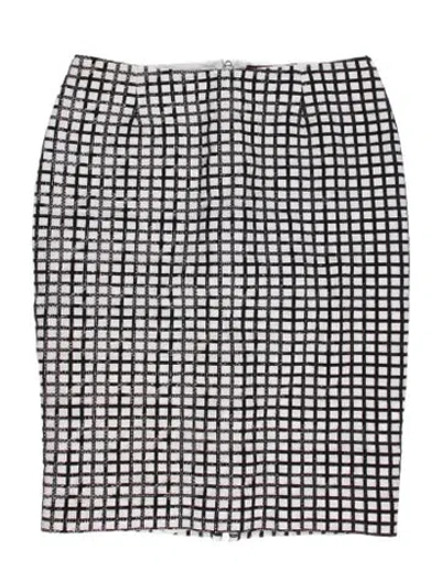 Pre-owned Max Mara Plaid Print Mini Skirt In White