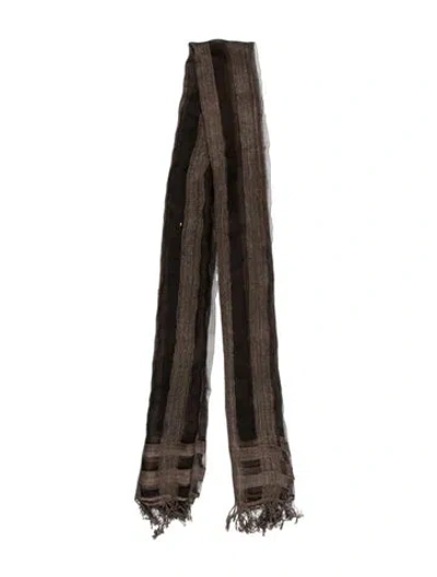 Pre-owned Max Mara Plaid Print Scarf In Brown