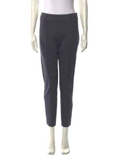Pre-owned Max Mara Plaid Print Skinny Leg Pants In Blue