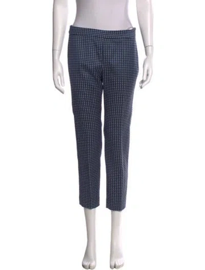 Pre-owned Max Mara Plaid Print Straight Leg Pants In Blue
