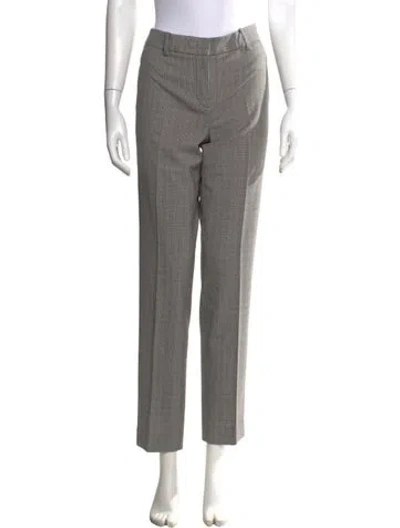 Pre-owned Max Mara Plaid Print Straight Leg Pants In Gray