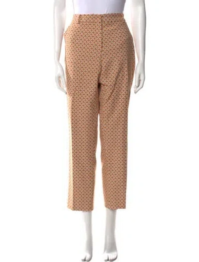 Pre-owned Max Mara Plaid Print Straight Leg Pants In Neutral