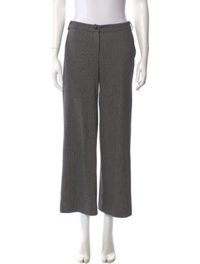 Pre-owned Max Mara Plaid Print Wide Leg Pants In Black