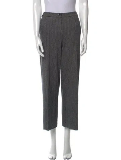 Pre-owned Max Mara Plaid Print Wide Leg Pants In White