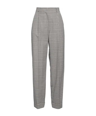 Max Mara Plaid Straight-leg Pants In Gray