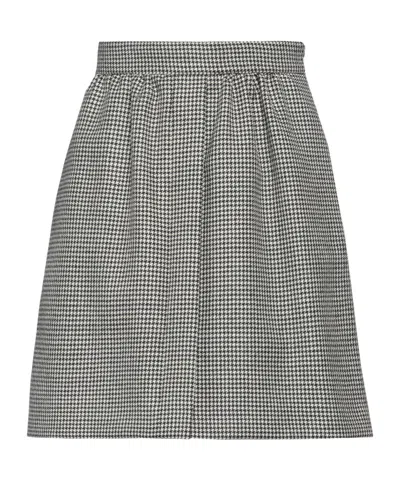 Max Mara Plaid Umbrella Skirt In Gray