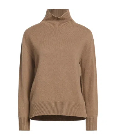 Max Mara Plain Color Polo Necks In Brown
