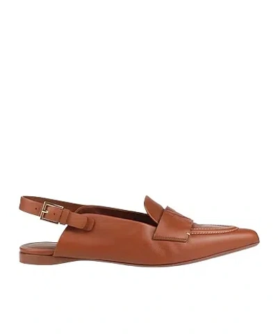 Max Mara Plain Colour Ballet Flats In Brown