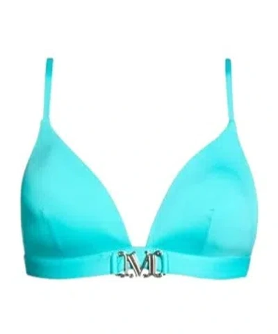 Max Mara Plain Colour Bikini Tops In Blue